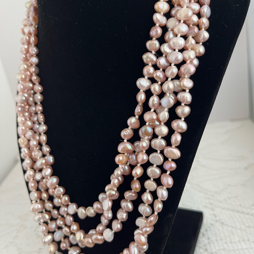 Baroque Blush Genuine Freshwater Pearl Necklace